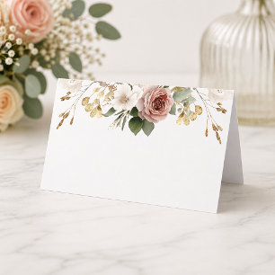 Fall Floral Bridal Shower Blush & Gold  Place Card