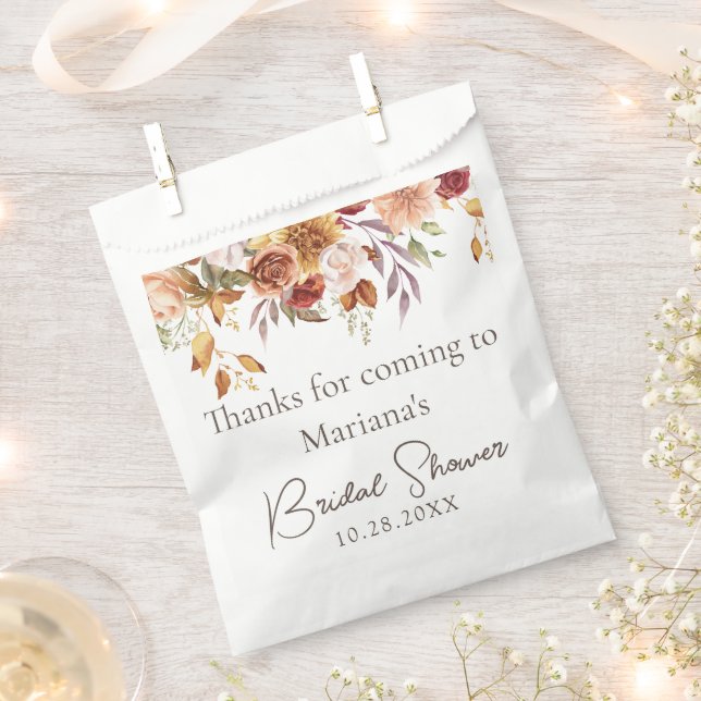 Fall Floral Bridal Shower  Favour Bags (Clipped)