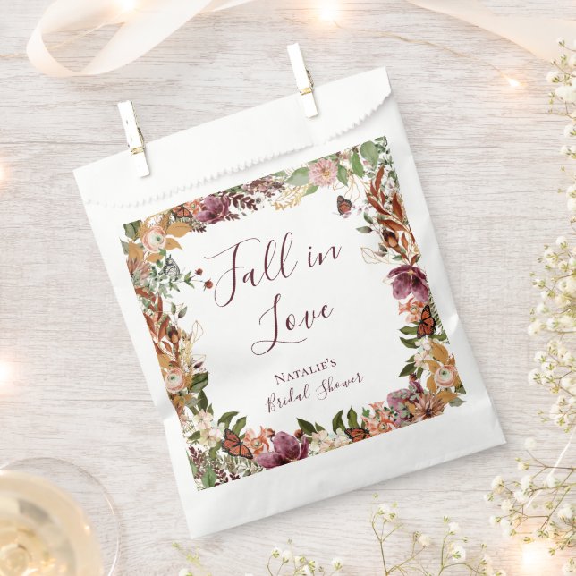 Fall Floral Bridal Shower Favour Bags (Clipped)
