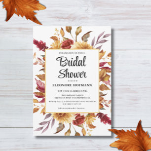 Fall Floral Bridal Shower Invitation