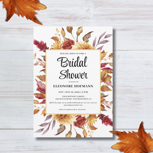 Fall Floral Bridal Shower Invitation (Creator Uploaded)