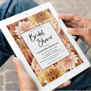 Fall Floral Bridal Shower Invitation