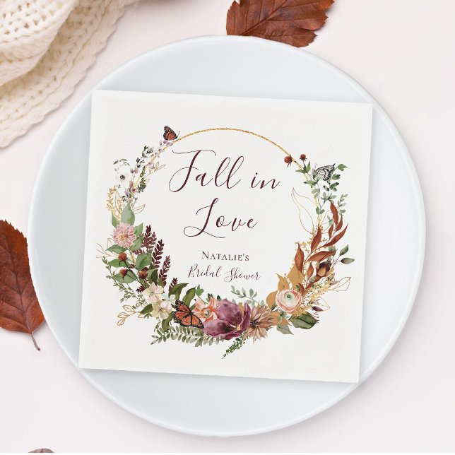Fall Floral Bridal Shower Napkin (Creator Uploaded)