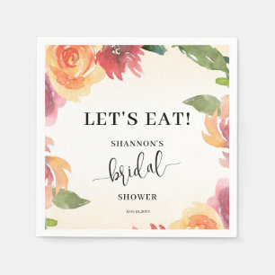 Fall Floral Bridal Shower Napkin