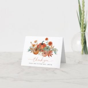 Fall Floral Bridal Shower Thank You Card