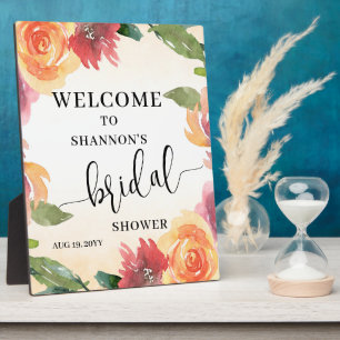 Fall Floral Bridal Shower Welcome Plaque