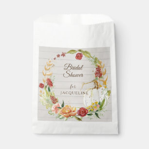 Fall Floral Burgundy White Pumpkin Bridal Shower F Favour Bags