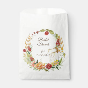 Fall Floral Burgundy White Pumpkin Bridal Shower F Favour Bags