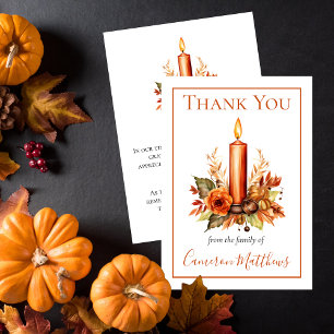 Fall Floral Candle Floral Bereavement Thank You Card