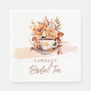 Fall Floral Cottage Core Teacup Bridal Tea Shower Napkin