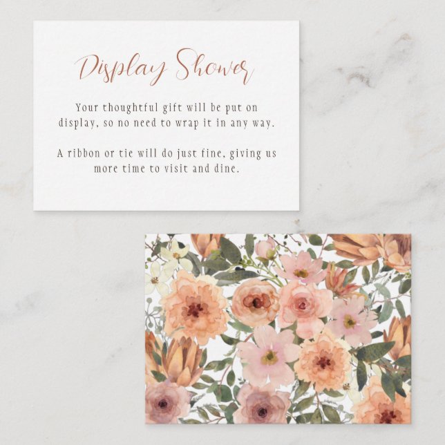 Fall Floral Display Shower Enclosure Card (Front/Back)