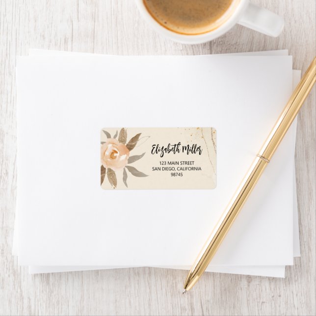 Fall Floral Elegant Wedding Address Label (Insitu)