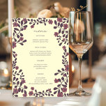 Fall Floral Frame Elegant Modern Rustic CUSTOM Menu<br><div class="desc">Use these sweet floral menu cards for your wedding, engagement party, bridal shower or other event. Hand drawn by me for you. Fully editable, add your own text or background colour. Click "personalise" to edit the text and "edit design" to change fonts, colours and add text. Change the paper type...</div>