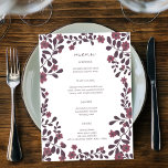Fall Floral Frame Elegant Modern Rustic CUSTOM Menu<br><div class="desc">Use these sweet floral menu cards for your wedding, engagement party, bridal shower or other event. Hand drawn by me for you. Fully editable, add your own text or background colour. Click "personalise" to edit the text and "edit design" to change fonts, colours and add text. Change the paper type...</div>