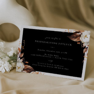 Fall Floral Friendsgiving Dinner Party Invitation