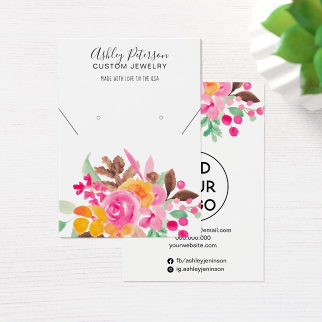 Fall floral girly jewellery earring necklace displ (Desk)