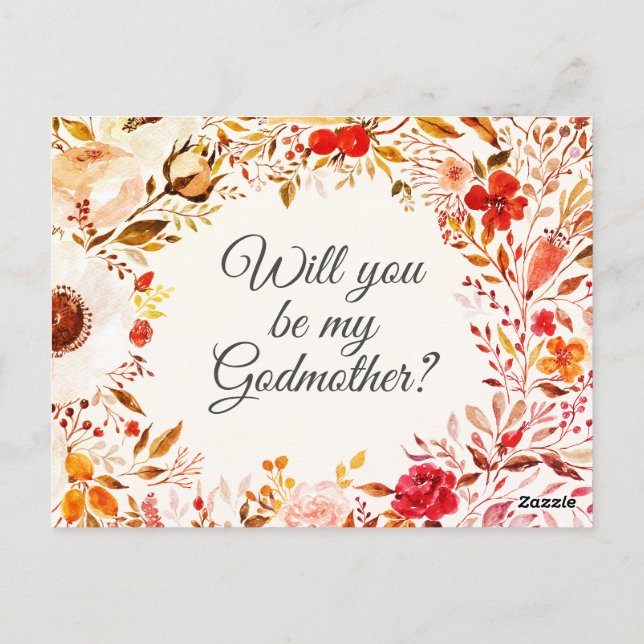 Fall Floral Godmother Proposal Card (Back)