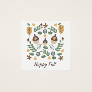 Fall Floral Greenery Leaves Acorns Display Cards