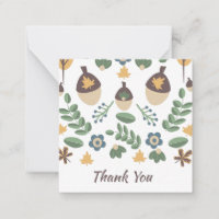 Fall Floral Greenery Leaves Acorns Thank You 