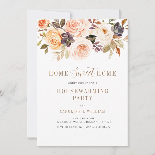 fall floral housewarming invitation (Front)