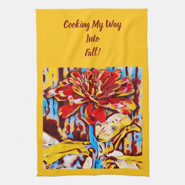 Fall Floral Kitchen Towel (Vertical)