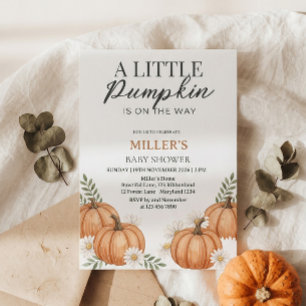 Fall Floral Little Pumpkin Boho Baby Shower Invite