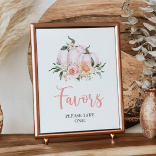 Fall Floral Little Pumpkin Shower Favors Poster