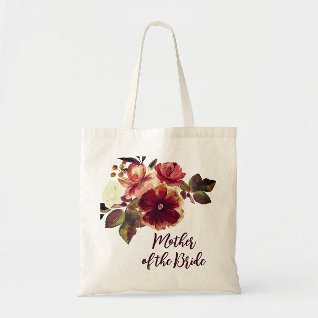 Fall Floral Mother of the Bride Wedding Gift Tote Bag (Front)