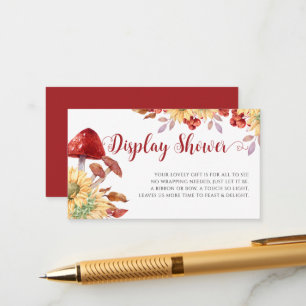 Fall Floral Mushroom Sunflowers Display Shower Enclosure Card