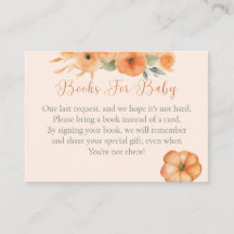 Fall Floral Orange Baby Shower Books For Baby