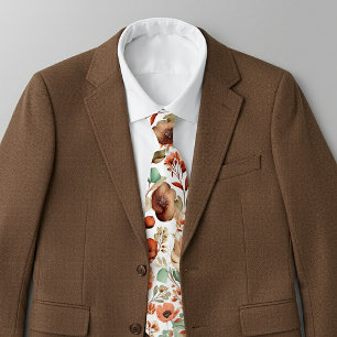 Fall floral pattern tie
