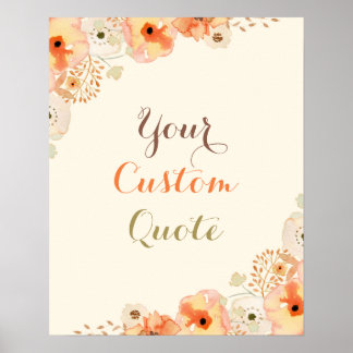 Fall floral Personalised quote Custom quote print