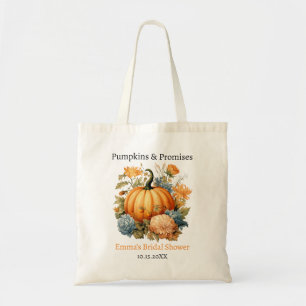 Fall Floral Pumpkin Bridal Shower favours Tote Bag