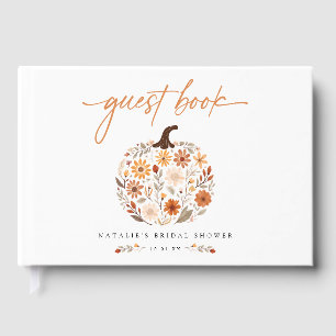 Fall Floral Pumpkin Bridal Shower Guest Book