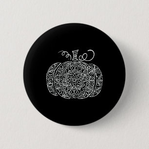 Fall Floral Pumpkin Graphic 6 Cm Round Badge