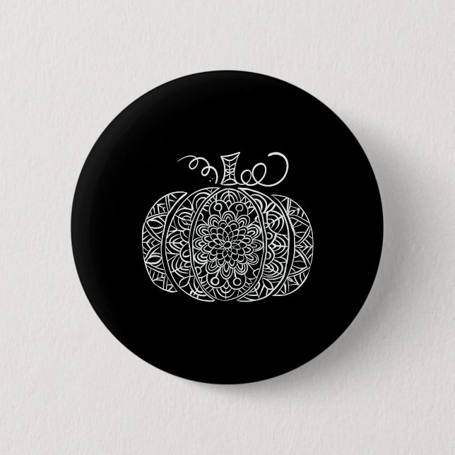 Fall Floral Pumpkin Graphic  6 Cm Round Badge (Front)