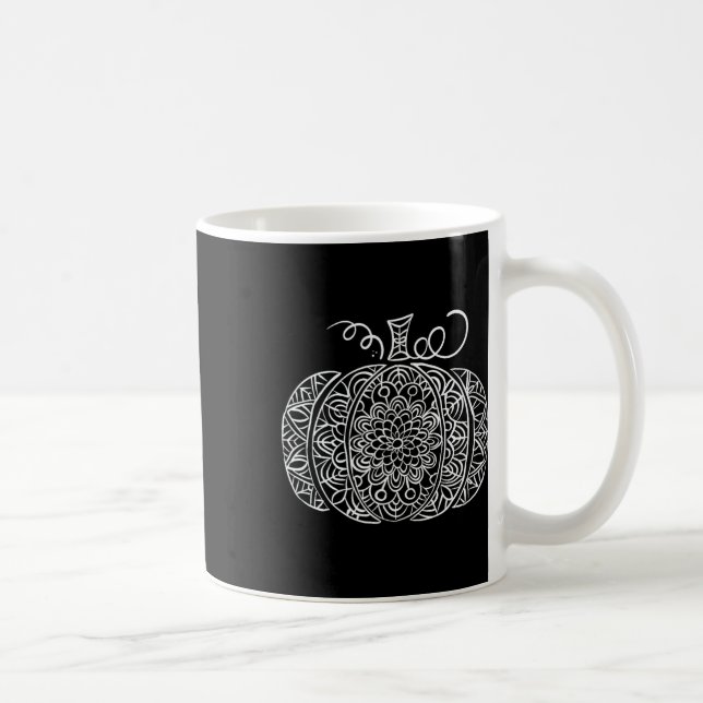 Fall Floral Pumpkin Graphic  Coffee Mug (Right)