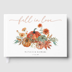 Fall Floral Pumpkin Wedding Guest Book
