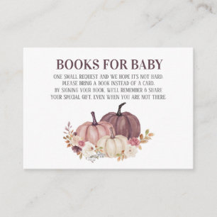 Fall Floral Pumpkins Books for Baby Enclosure Card