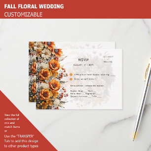 FALL FLORAL RSVP   ORANGE FLOWERS   RUSTIC WEDDING