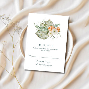Fall Floral Rustic Outdoor Wedding RSVP