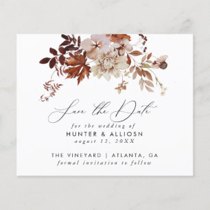 Fall Floral Save the Date Flyer