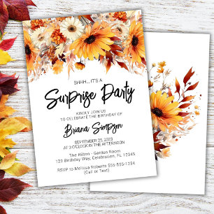 Fall Floral Surprise Birthday Invitation
