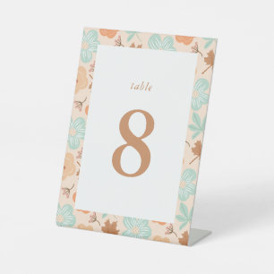 Fall Floral Table Number' Pedestal Sign