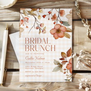Fall Floral Terracotta Bridal Shower Brunch Invitation