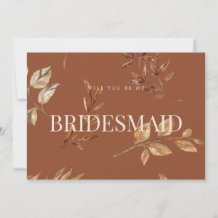 Fall Floral Terracotta Bridesmaid Proposal Card