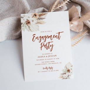 fall floral terracotta engagement party invitation