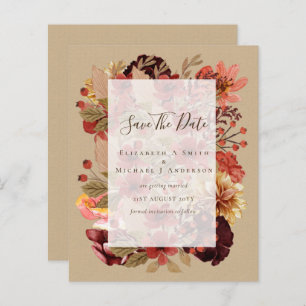 Fall Floral Wedding - Burgundy Orange BUDGET
