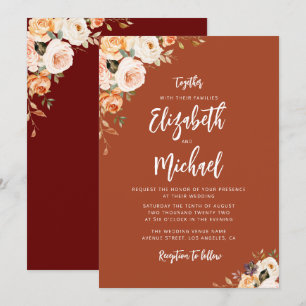 fall floral wedding invitation
