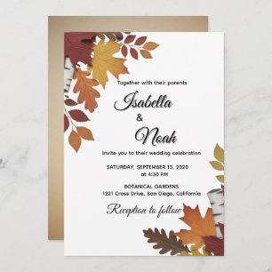 Fall Floral Wedding Invitation